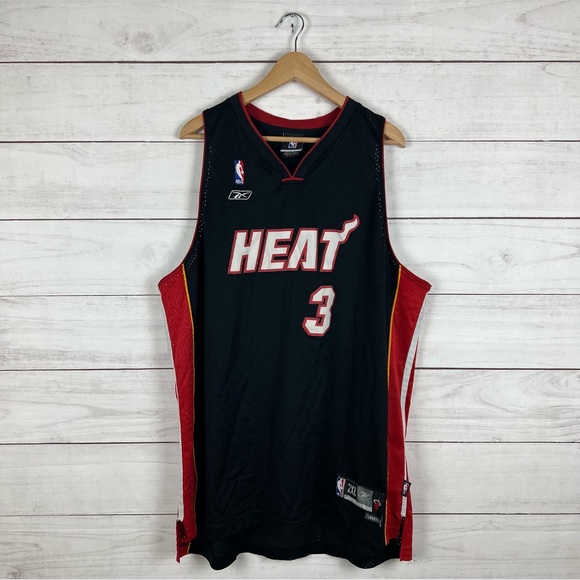 Vintage Miami Heat Dwayne Wade Reebok Jersey 2XL +2 Length